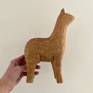 primitive hand-carved animal sculpture | over 9” tall | MCM wood folk art